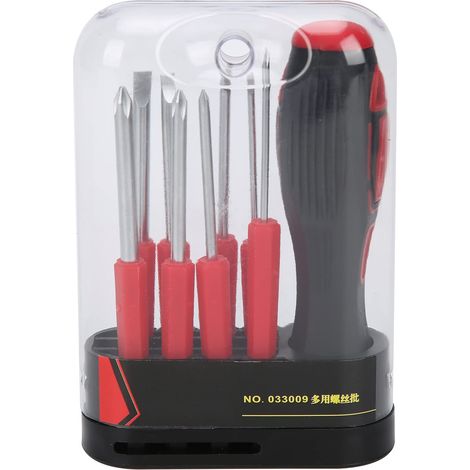 Kit combinaison tournevis 8 en 1 – tête croix/fente – chrome vanadium – poignée ergonomique – multifonction