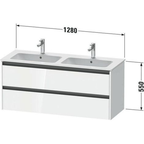 Duravit Ketho.2 Waschtischunterbau wandhängend, 2 Schubkästen, (1/4)