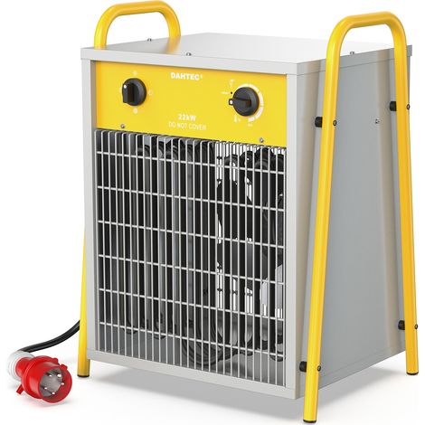 Chauffage Électrique Industriel 22kW - Soufflant Portable, Caisse Acier, Protection Surchauffe pour Chantier - DAHTEC