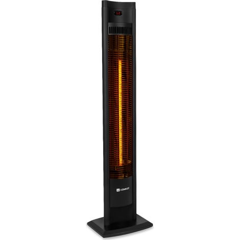 Vonroc – Chauffage de terrasse 2000W avec télécommande – Élément en carbone – Protection IP44 – Réglage de chaleur 1000W/2000W