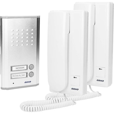 ORNO OR-DOM-RL-903 Citofono da Interno per Casa Bifamiliare a 4 Fili 220V AC Retroilluminato (Sistema citofonico per 2 famiglie) (1/4)