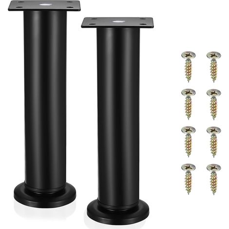 2 Pieds de Meubles Réglables, Pieds Ajustables pour Meubles Noirs, 18-30 cm Pieds en Métal pour Armoire, Pieds de Table, Pieds de Lit, Pieds de Canapé, Pieds de Support pour Meubles de Salon (1/5)