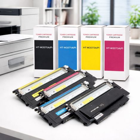 Pack de 4 Toners Compatibles HP 117A W2070A pour ColorLaser 150a/150nw et MFP 178nw, 178nwg, 179fnw, 179fwg