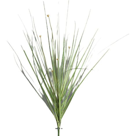 Isolepsis artificiel panache vert et jaune avec 4 fleurs H55cm superbe