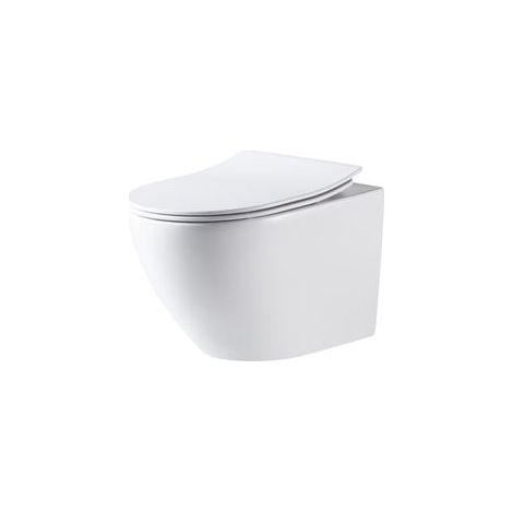 Primaster Wand WC spülrandlos Prag Tiefspüler weiß matt inkl. WC Sitz (1/3)