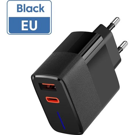 Chargeur rapide Elough 100 W USB LED, compatible PD Quick Charge 5.0, adaptateur secteur USB Type-C pour iPhone Max, Samsung, Xiaomi et Huawei. (1/5)