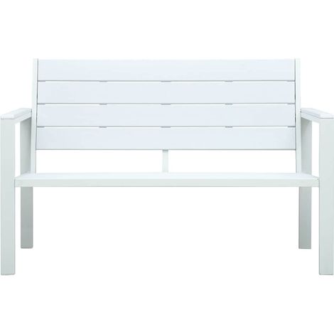 Maison Exclusive - Gartenbank 120 cm HDPE Weiß Holz-Optik (1/5)