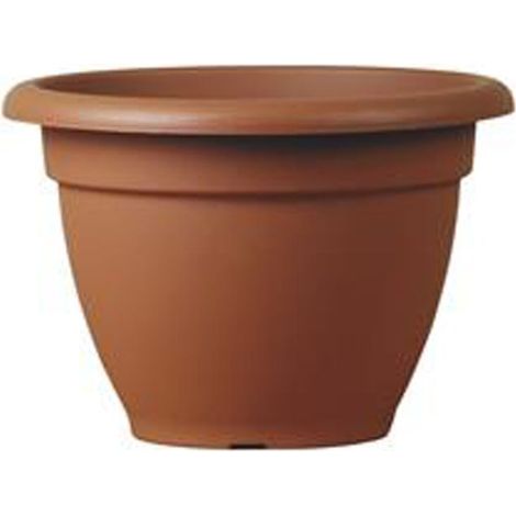 Vaso tondo ''Campana Basic'' classico per fiori e piante, in plastica, da esterno e giardino -25 cm / Antracite
