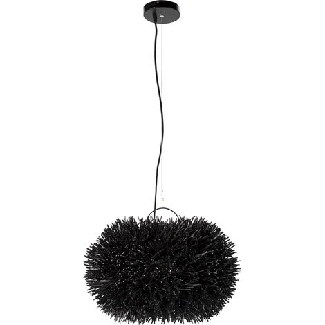 Lampe suspension rotin noir design contemporain pour salon élégant - noir profond rotin naturel (1/3)