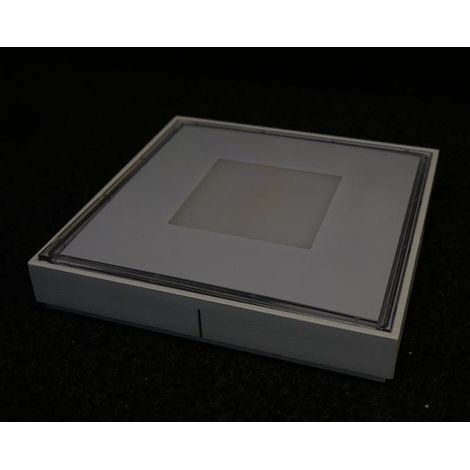 Applique plafonnier LED 12W blanc carré 180x180x30mm 3000K 1700lm 110° alim 230V IP65 SKIP 4 INDIGO (1/2)