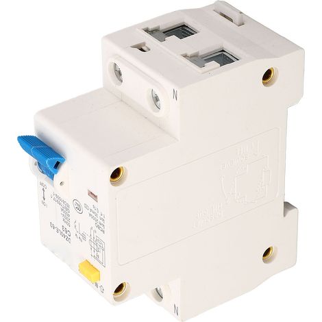 Disjoncteur différentiel 63A 1P+N 230V DZ40LE 63, protection fuite à la terre, boîtier PC ignifuge, manette unique, montage sur rail DIN (1/5)