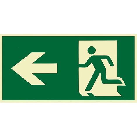 Panneau Sortie de Secours Flèche Gauche 300x150mm – Signalisation Évacuation ISO 7010 E001, Pictogramme Issue de Secours, Voie d'Évacuation, Signalétique Sécurité Incendie pour Entreprise et ERP (1/5)