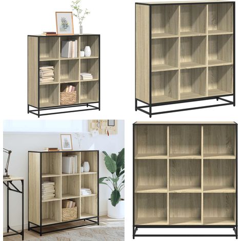 vidaXL Bücherregal Sonoma-Eiche 97,5x33x107,5 Holzwerkstoff und Metall (1/5)