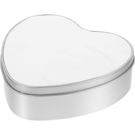 6 Boîte métal, forme cœur, 6,35 cm, sublimation, couvercle, mariage, rangement (1/5)