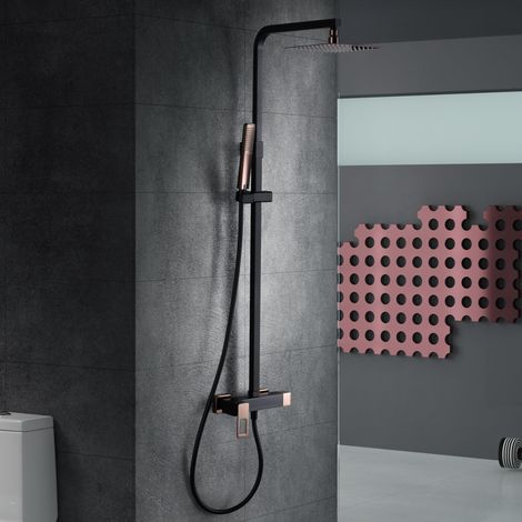 IMEX - columna ducha monomando con grifo negro