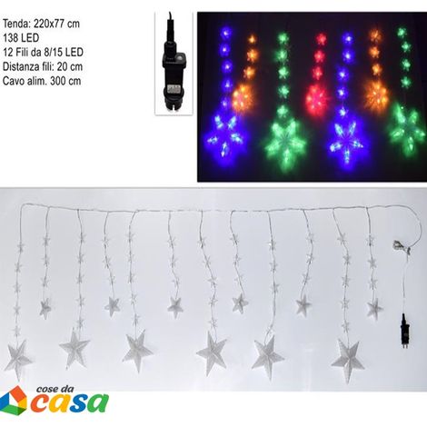 Tenda luminosa da esterno 138 luci stelle luminona da decorazioni di natale casa (1/5)