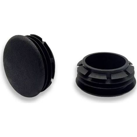 Ajile - Bouchon embout rond plat de finition NOIR pour tube de diam. 30 mm
