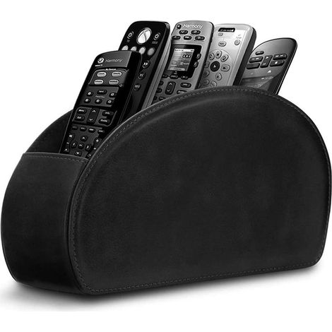 Boîte rangement télécommande en cuir PU avec 5 compartiments, pour TV et crayons (1/5)