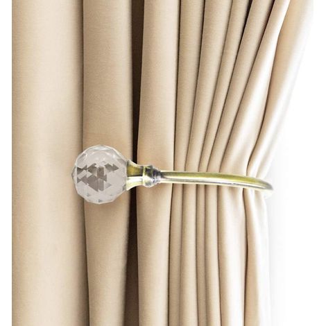 Attaches de rideau en métal avec crochets muraux en U, lot de 2 teinte bronze, crochets de fixation pour embrasses, finition robuste et élégante pour décoration fenêtre. (1/5)