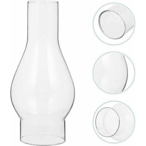 Abat-jour en Verre Transparent pour Lampe à Huile, Cheminée en Verre de Lampe à Pétrole, Abat-jour pour Lampe Kérosène, Accessoires Remplaçables (Size : Small) (1/4)