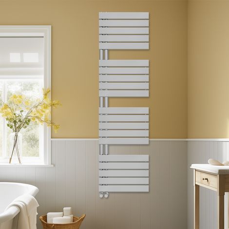 Designer Heated Towel Rail Radiator Modern Bathroom Flat Panel Warmer Rads 1800x500mm Chrome