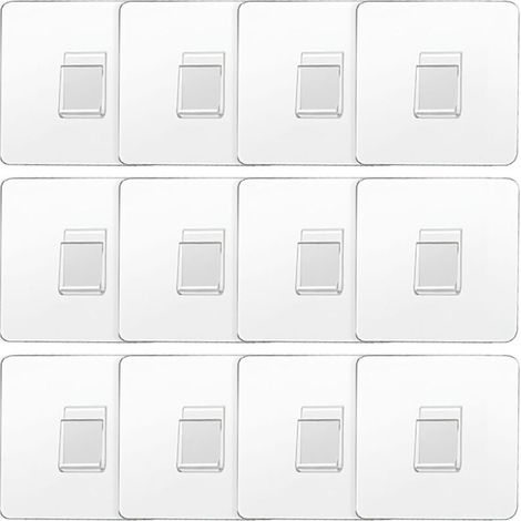Lot de 12 crochets adhésifs de rechange pour support de douche, crochets d'angle adhésifs transparents, crochets collants pour douche de salle de bain (1/5)