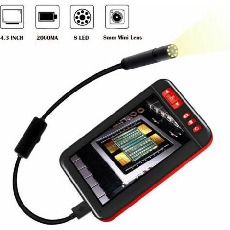 10M Industrie-Endoskop-Inspektionskamera + 4,3-Zoll-LCD-Bildschirm Wasserdicht 1080P (1/2)