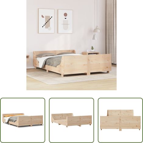 Matelas -  Cadre de lit sans matelas 160x200 cm bois massif de pin (1/5)