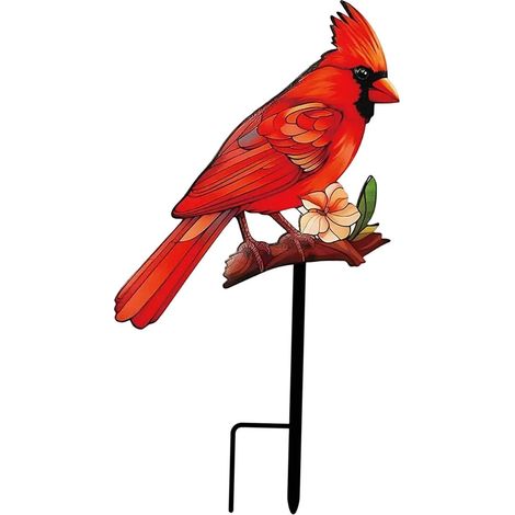 Pots de fleurs rouges Cardinalis à piquer, en métal, pour femmes et mamans (1/5)