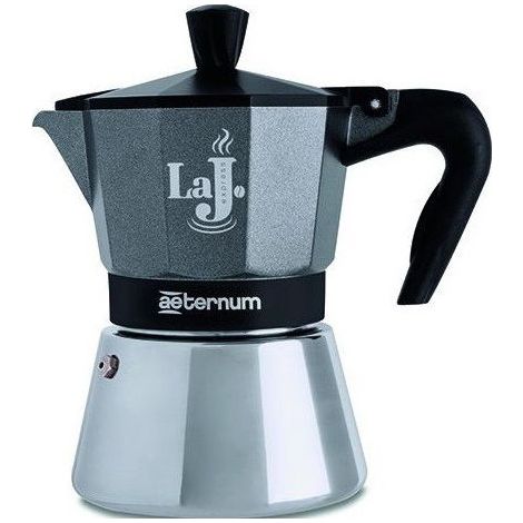 Aeternum Caffettiera La J Espresso 6 Tazze Induzione Alluminio Metallizzato