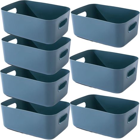Boîte Rangement Plastique - Lot de 7 - Polypropylène - Avec Poignées - Cuisine Salle De Bain - 30x20x12 cm (1/5)