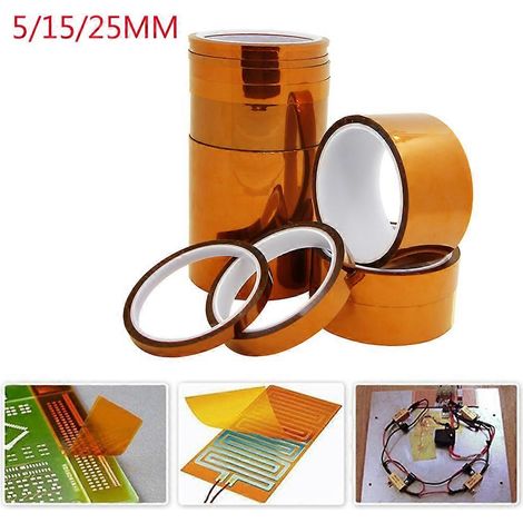 Ruban adhésif Kapton 1, 33 m (100 pi), BGA, polyimide doré résistant aux hautes températures, pour l'industrie électronique, 5/15/25 mm (1/2)