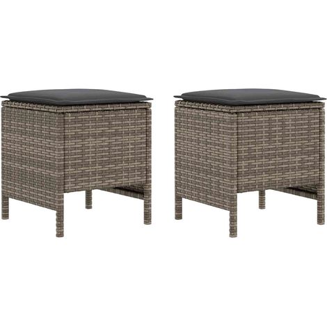 Garden Footstool 2 Piece Grey and Dark Grey 38 x 38 x 45 cm vidaXL