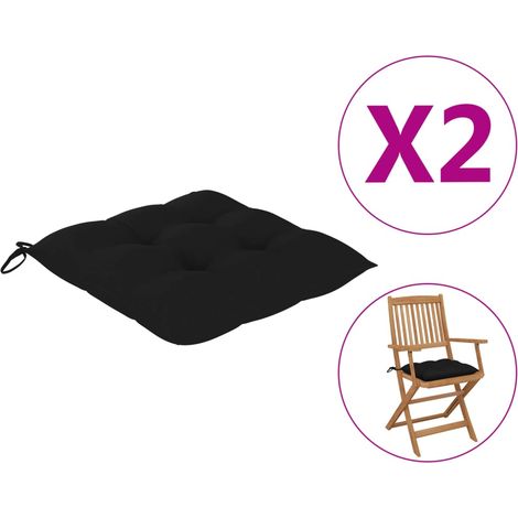 Cuscini per Sedia 2 pz Neri 40x40x7 cm in Tessuto Oxford vidaXL (1/5)