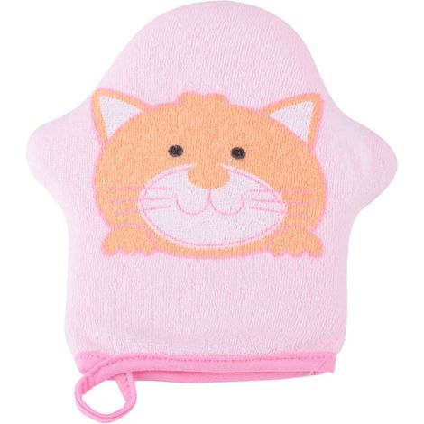 Éponge de bain douce en coton pour bébé - Modèle étoile cartoon - Brosse de douche enfant - Gant de toilette chat (1/5)