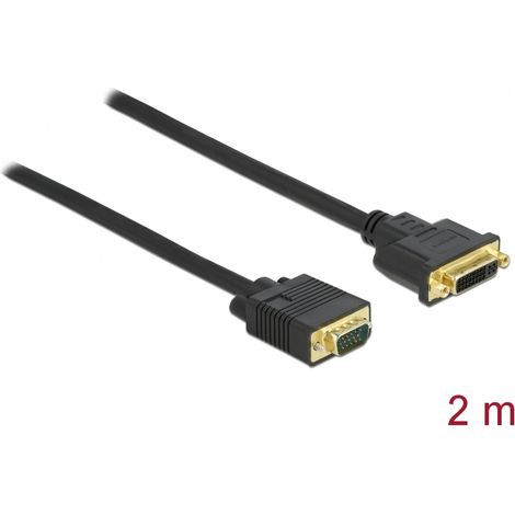 Delock Cable DVI 24+5 hembra a VGA macho 2 m