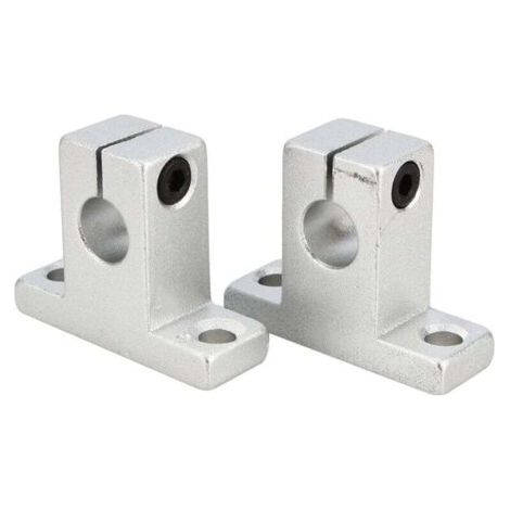 Lot de 2 Support de fixation d'arbre SK10, matériau de fixation d'arbre en alliage d'aluminium pour rail linéaire à arbre vertical