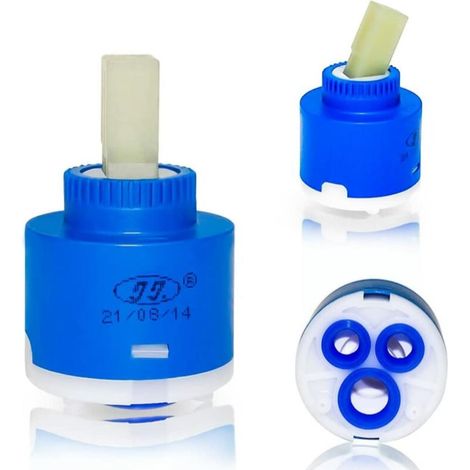 Cartouche Ceramique Cartouche en céramique 40mm Inner Contrôleur Cartouche de rechange Cartouche Mitigeur pour robinet mitigeur de salle de bain Bleu (40mm) (1/4)