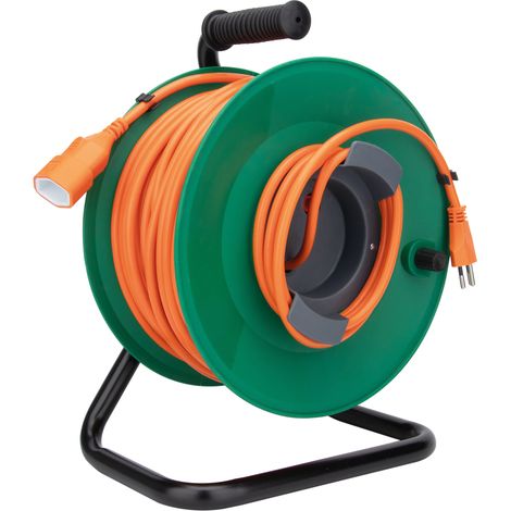 Zenitech – Enrouleur électrique 50m – 1100/2300W – Tension 230V – Prises T12/T13 – Sécurité thermique intégrée – Tambour en plastique (1/5)