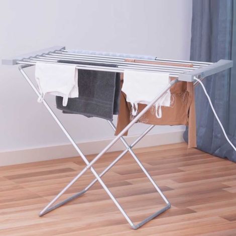 Stendibiancheria Elettrico 120W Stendino Asciugabiancheria Pieghevole Alluminio (1/5)