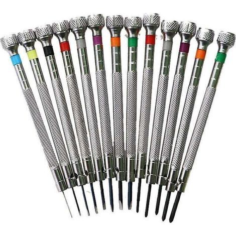 Tournevis Precision, différentes Tailles Montre Outil de Montre pour Les Horlogers, Réparation de Montres Fendue Driver Tournevis horloger réparation Outils,Irisfr(13pcs) (1/4)
