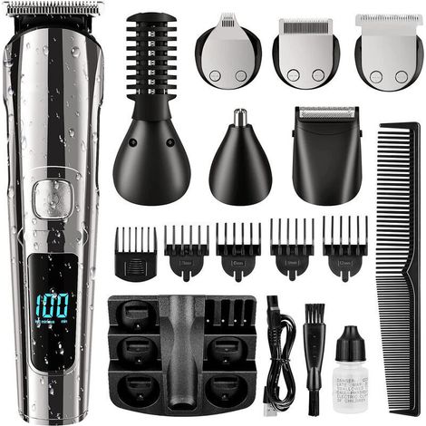 Tondeuse À Barbe, Tondeuse À Cheveux Sans Fil Pour Homme, Étanche Pour Le Corps, La Moustache, Le Nez, L'Oreille, Le Visage, Le Rasoir Électrique, Kit De Toilettage Tout En 1, Rechargeable Par Usb Et