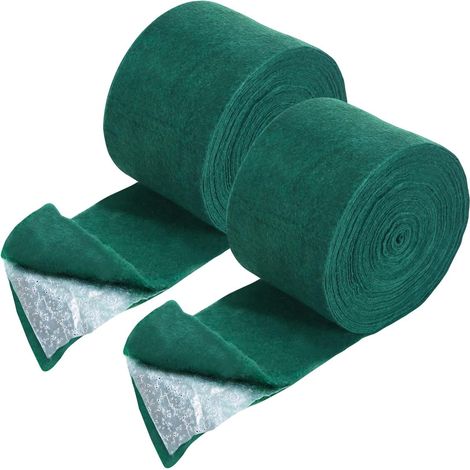 Bandage protecteur pour tronc d'arbre contre le froid et le gel, toile d'hivernage en polyester pour arbustes, Composition : 2 pièces, Couleur : vert (1/5)