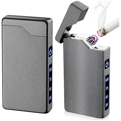 Briquet à arc électrique rechargeable USB : résistant à l'eau et au vent, indicateur de batterie, briquet plasma de type C pour homme (noir) (1/5)