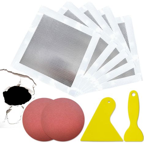 Aluminium Wall Hole Plugger - Wall Repair Patch - Fibre Mesh on Galvanized Plate - Wall Hole Cover for Repair Wall Cavities and Holes in Ceilings (1/5)