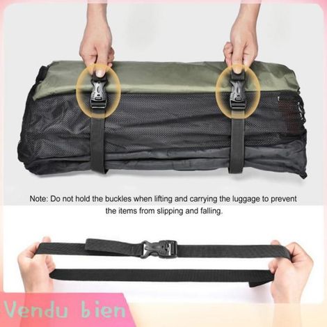 Garosa sangles utilitaires 2 Packs 53X1 Inch Adjustable Utility Strap Outddor Camping Luggage Packing sport moustiquaire Noir 2 (1/4)