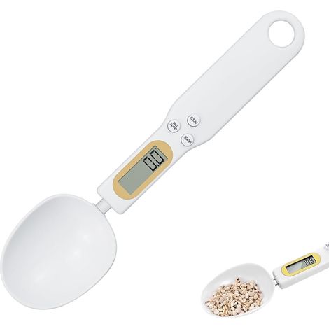 Digitale Löffelwaage 500 g, weiß, hohe Präzision (0,1 g Tara-Funktion), LCD-Display, für Küche, Backen und Gewürze (1/5)