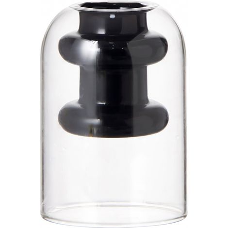 Vase en verre double couche noir 2 sections x 2 (1/5)
