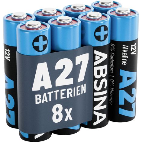 Absina  Spezial-Batterie 27 A  Alkali-Mangan 12 V 28 8 St.