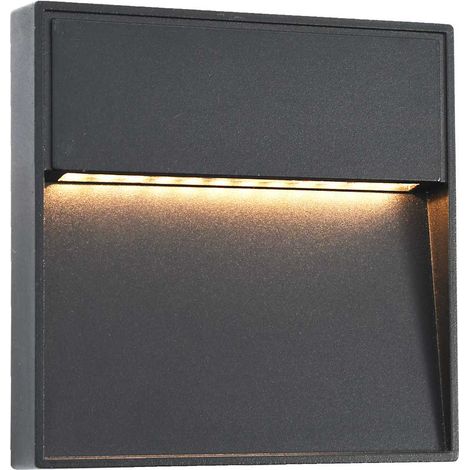 2 pcs Appliques murales LED d'extérieur 3 W Noir Carré (1/5)